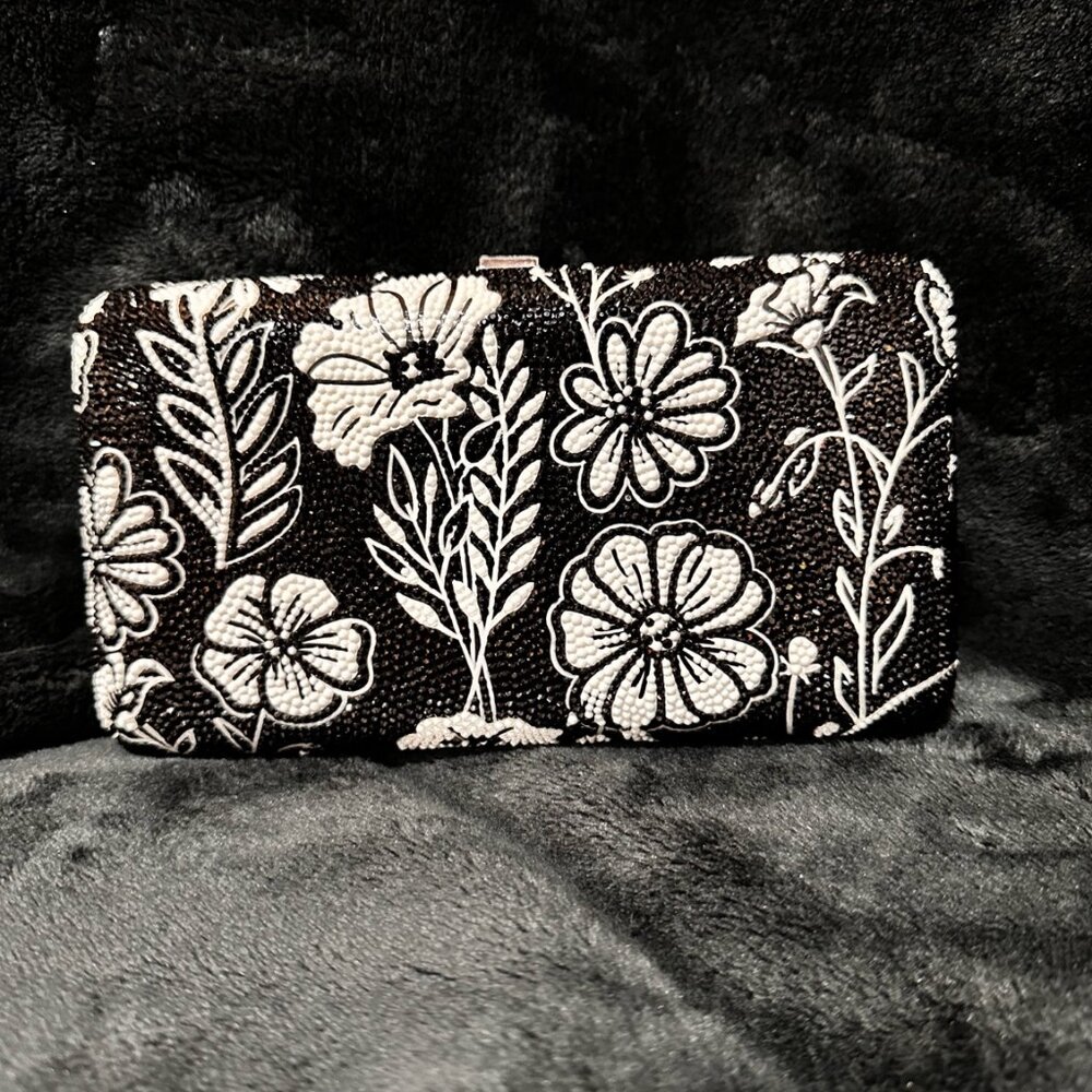 Judith Leiber Couture Silver Jet Muli Smooth Rectangle Clutch (OS) NWT
